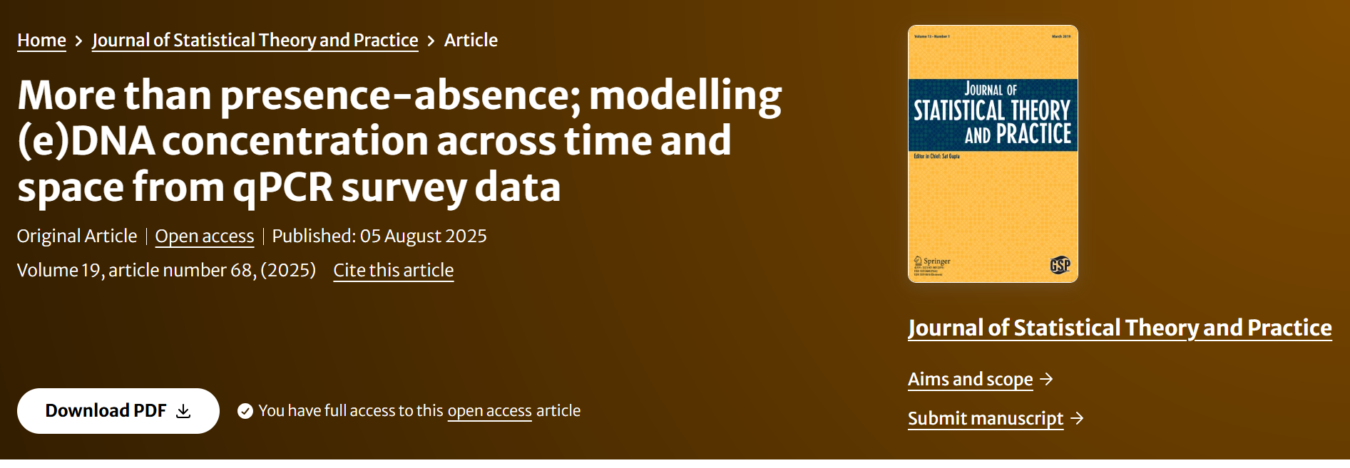 eDNA qPCR modelling framework